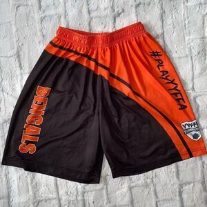 Cincinnati Bengals adult S pull on elastic waist flag  football shorts